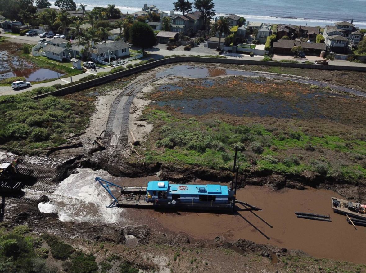 Sand restoration gets underway at Fletcher Cove