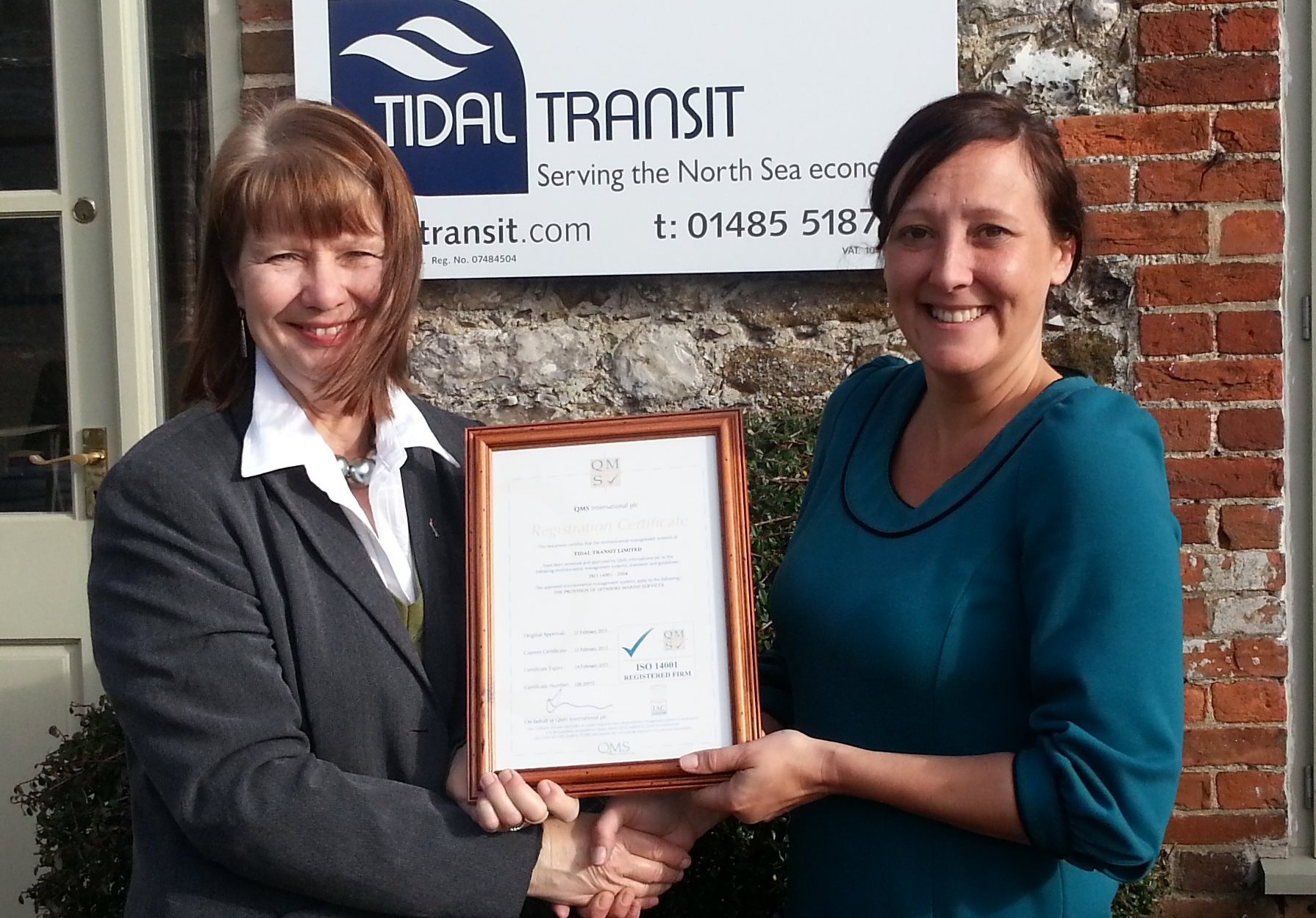Tidal Transit Achieves ISO 14001 Certification (UK)