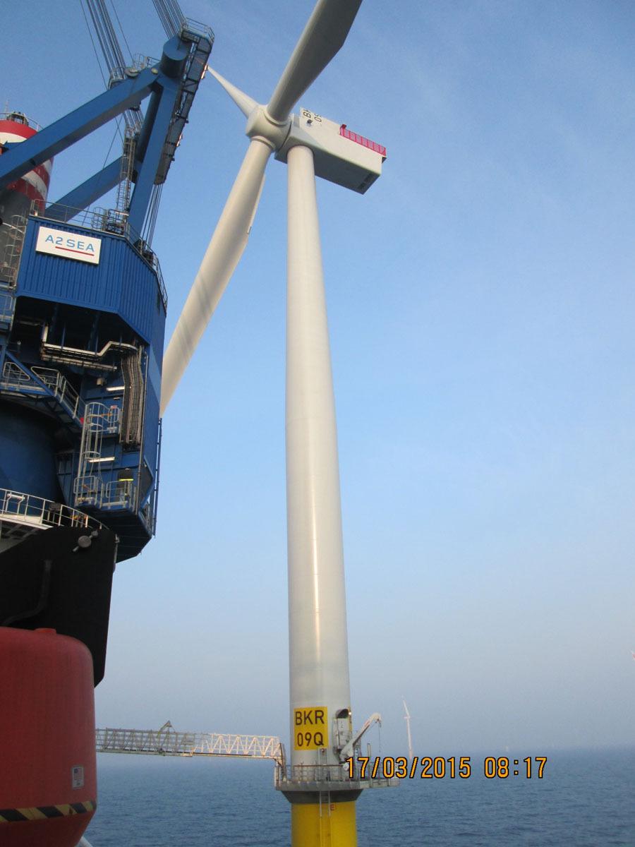 39 Wind Turbines Up at Borkum Riffgrund 1