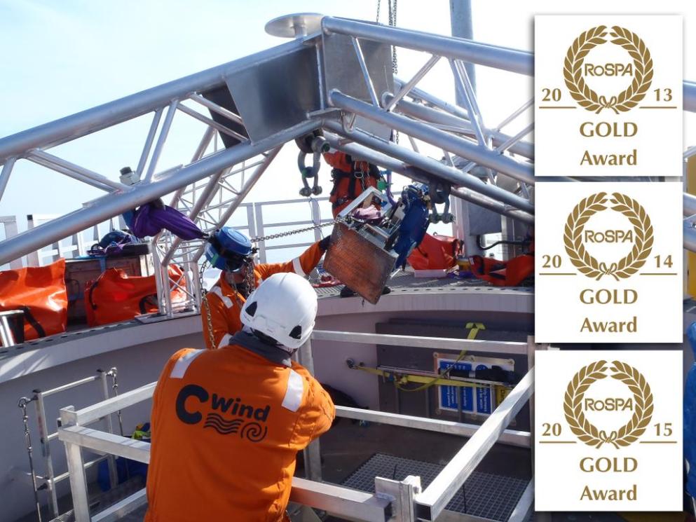 CWind Wins Third Health & Safety ROSPA Gold Award