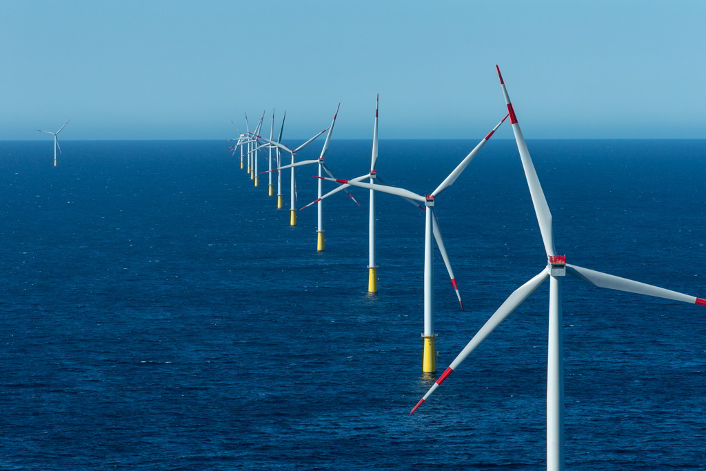 The DanTysk offshore wind farm, situated on the German-Danish border, in the German sector of the North Sea.