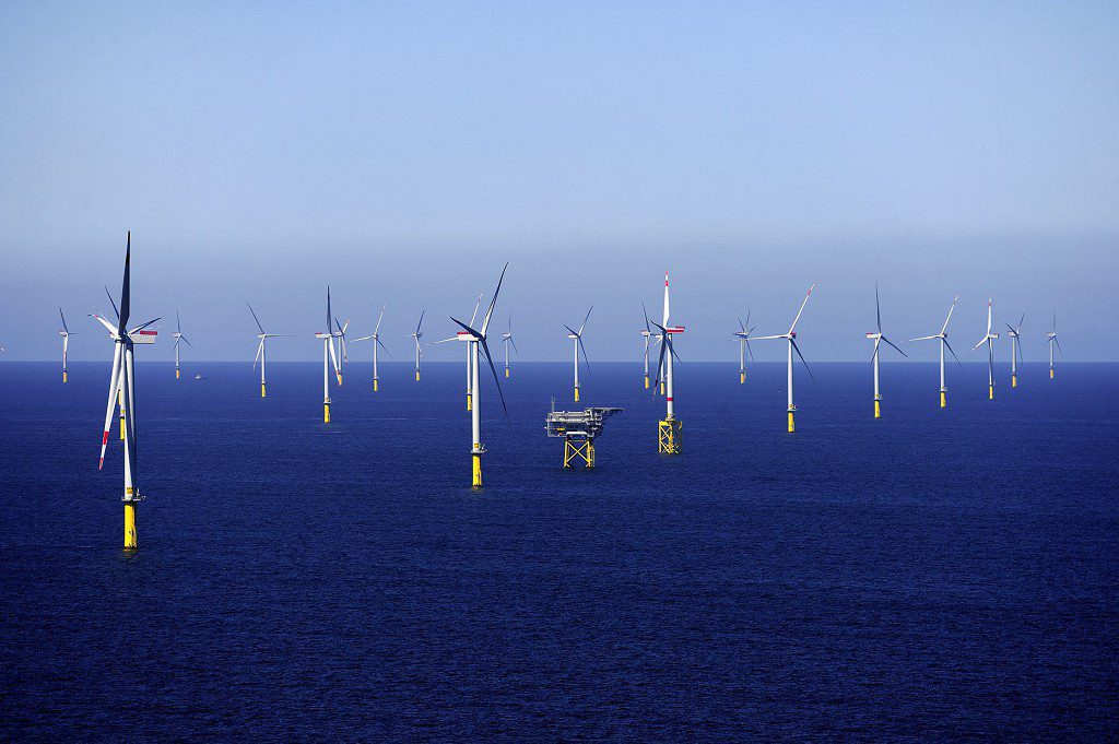 A photo of the Borkum Riffgrund 1 offshore wind farm