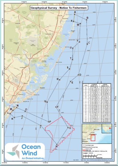 Ørsted Timetables Ocean Wind Geo Surveys