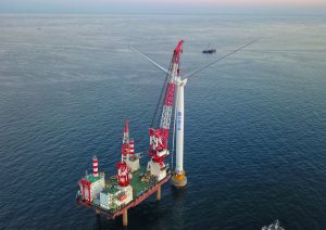 First Northern China Offshore Wind Turbine Spinning