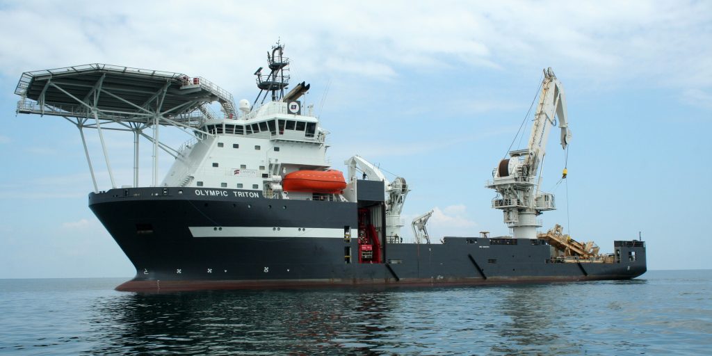 Figure 3. One of the pre-selected offshore construction vessels – Olympic Triton (courtesy of Olympic Subsea)