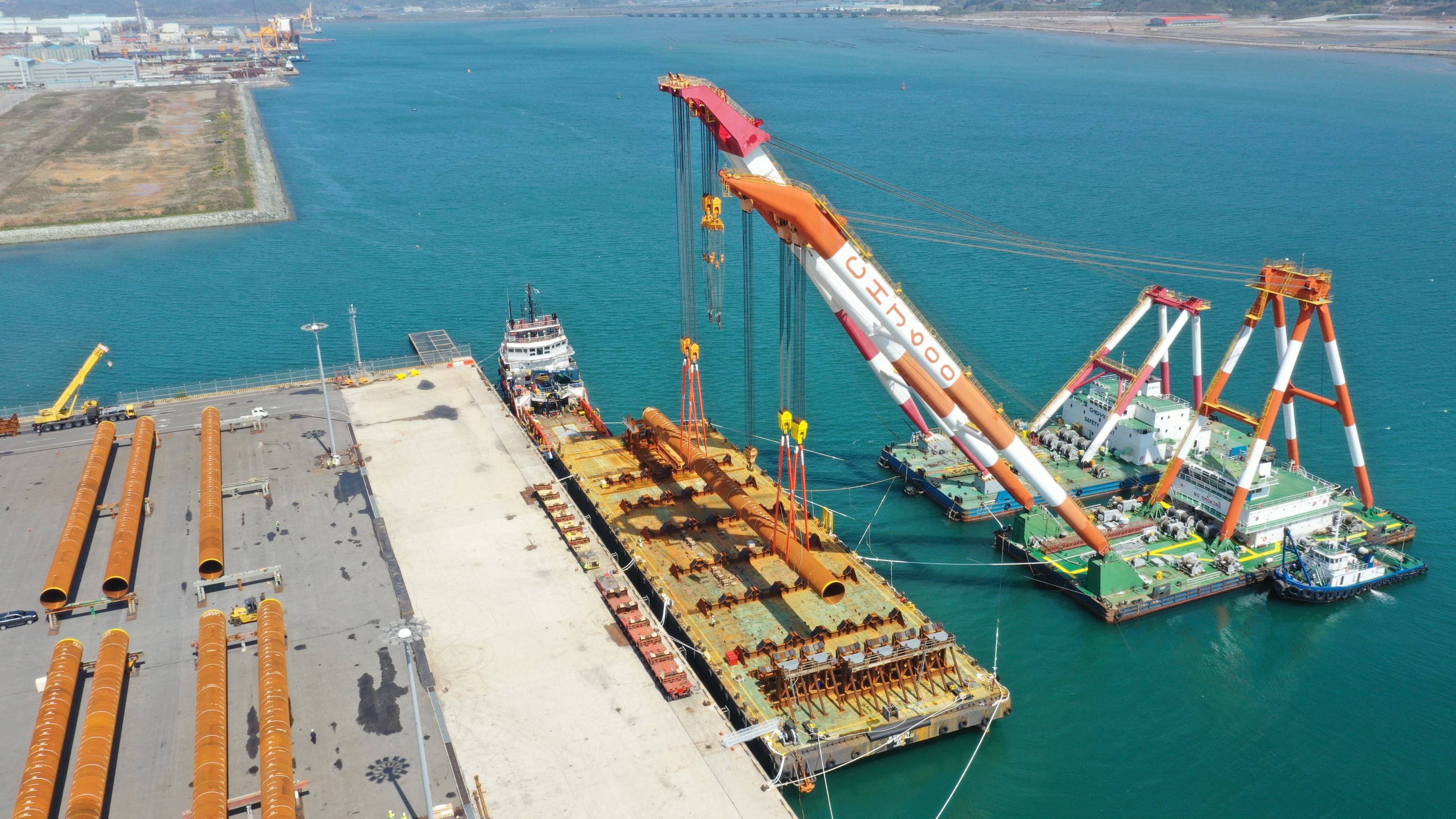 First Pin Piles for Taiwanese Offshore Wind Farm Loaded in South Korea
