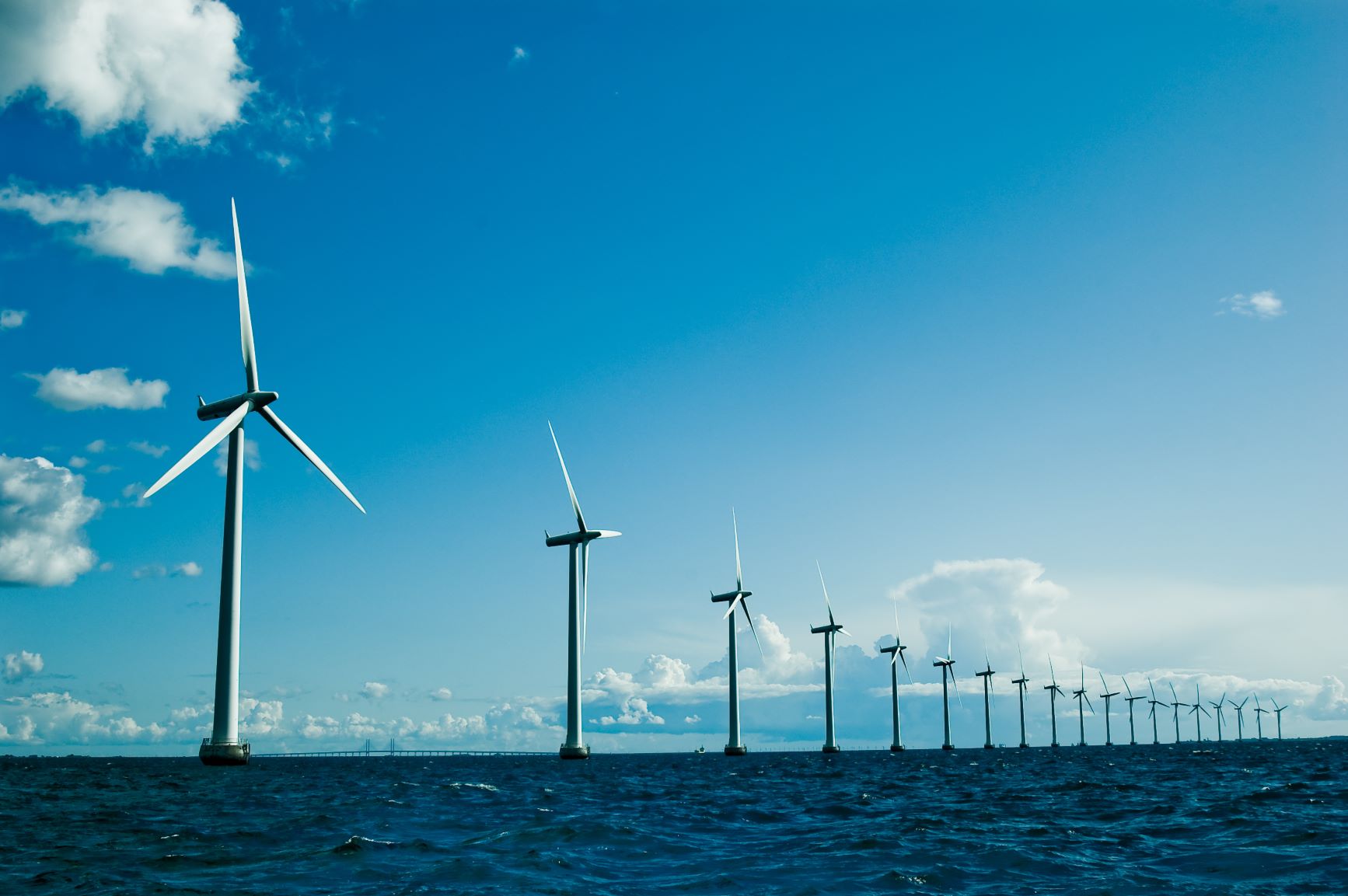 A photo for illustration purpose only, showing an offshore wind farm