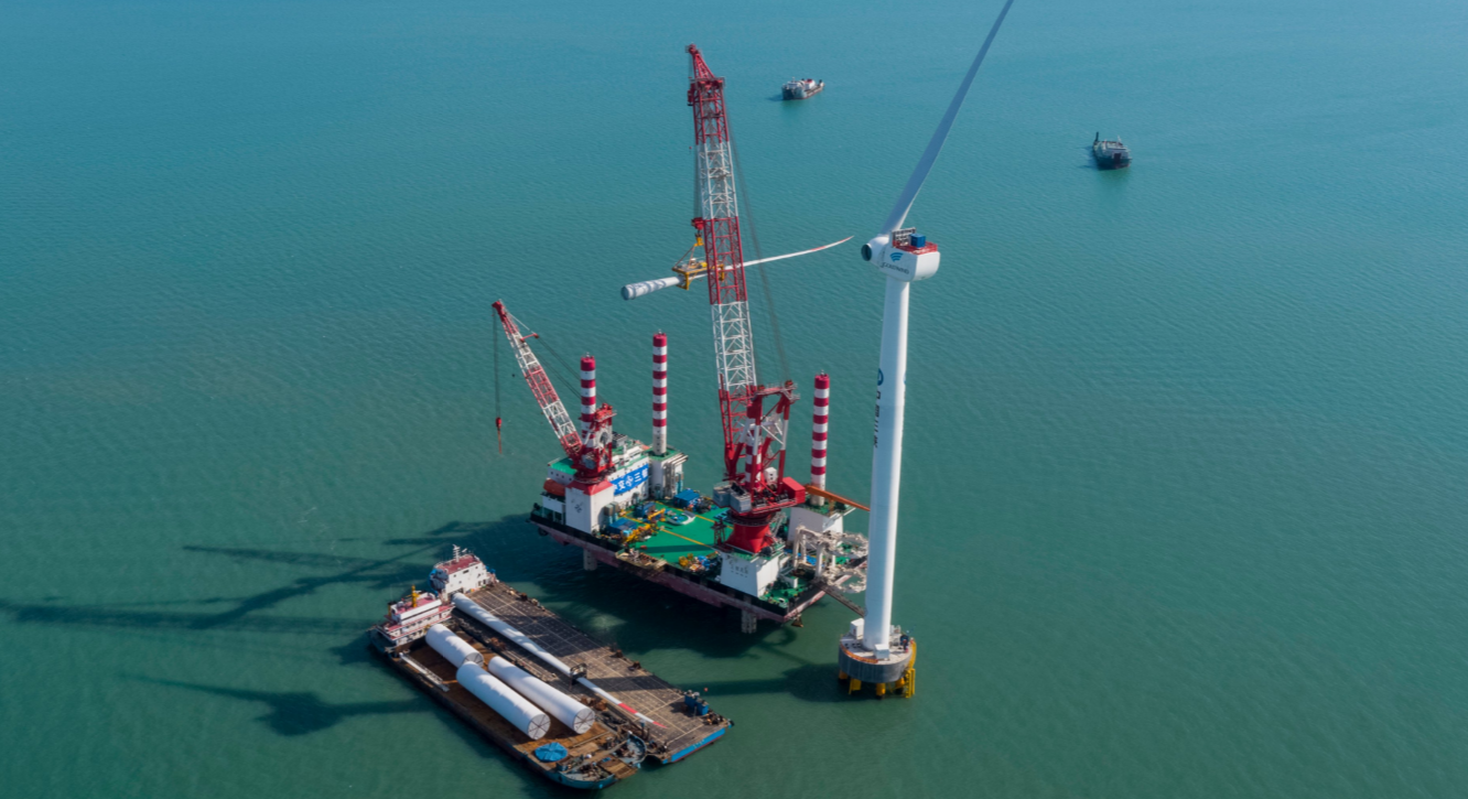 China's First 8 MW Wind Turbine Stands Offshore