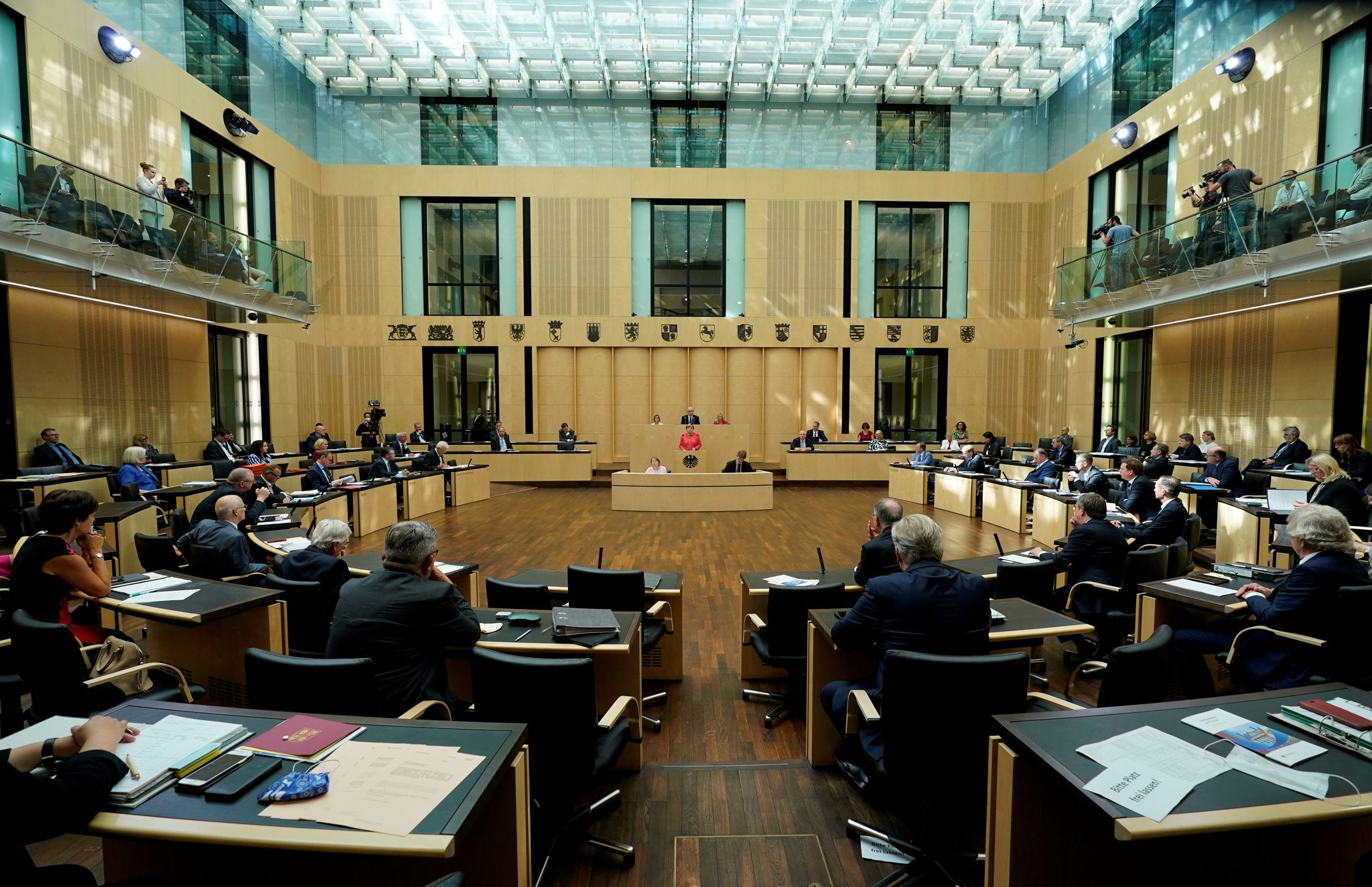 A photo of the Bundesrat chambers during the 992nd meeting of the Federal Council on July 3, 2020