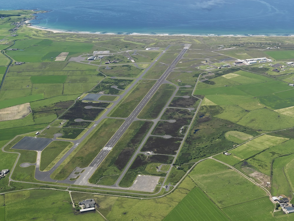Aerial view, Machrihanish Airbase Community Company Business Park and Airport