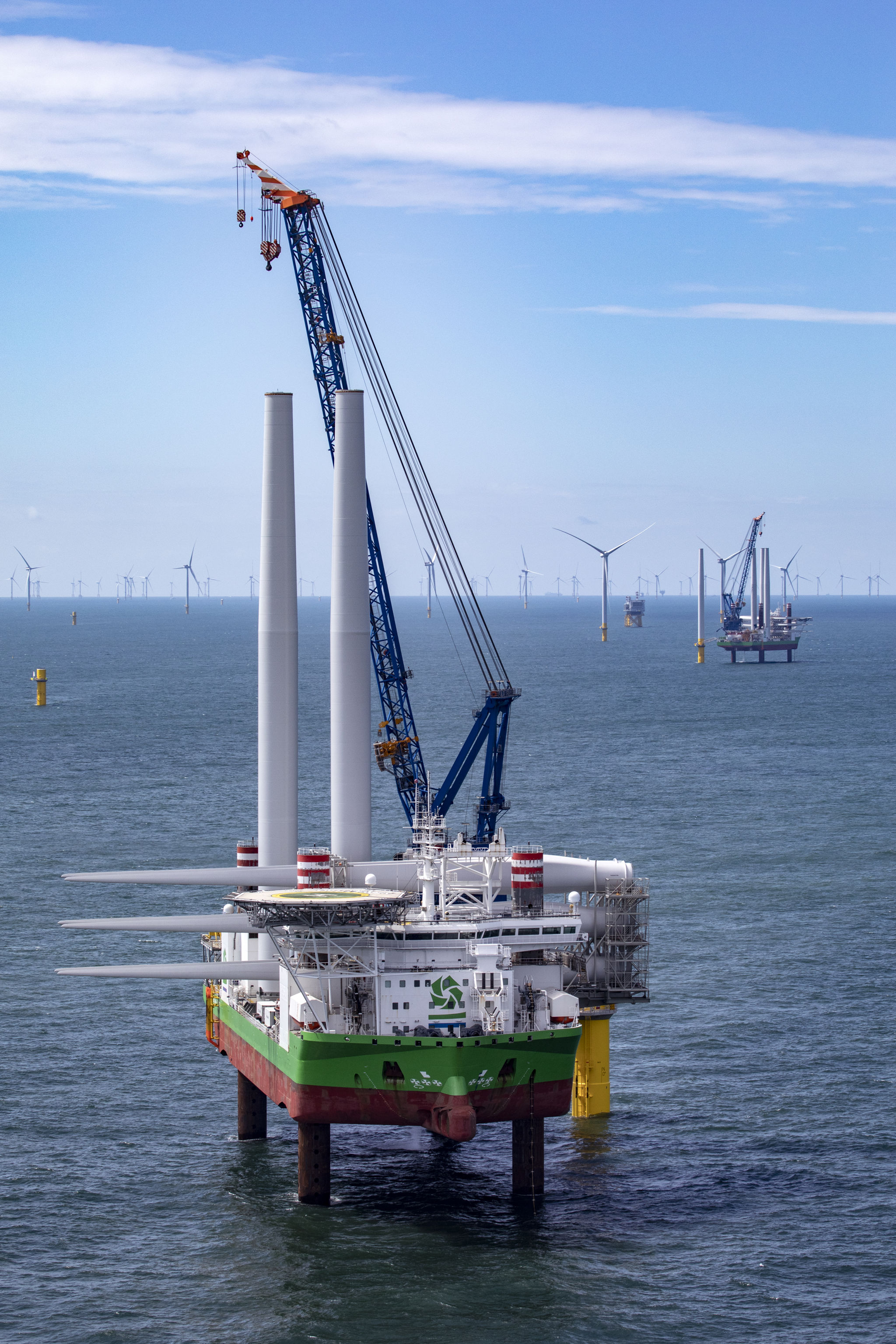 DEME's Sea Installer and Sea Challenger vessels installing Borssele 1 & 2 wind turbines