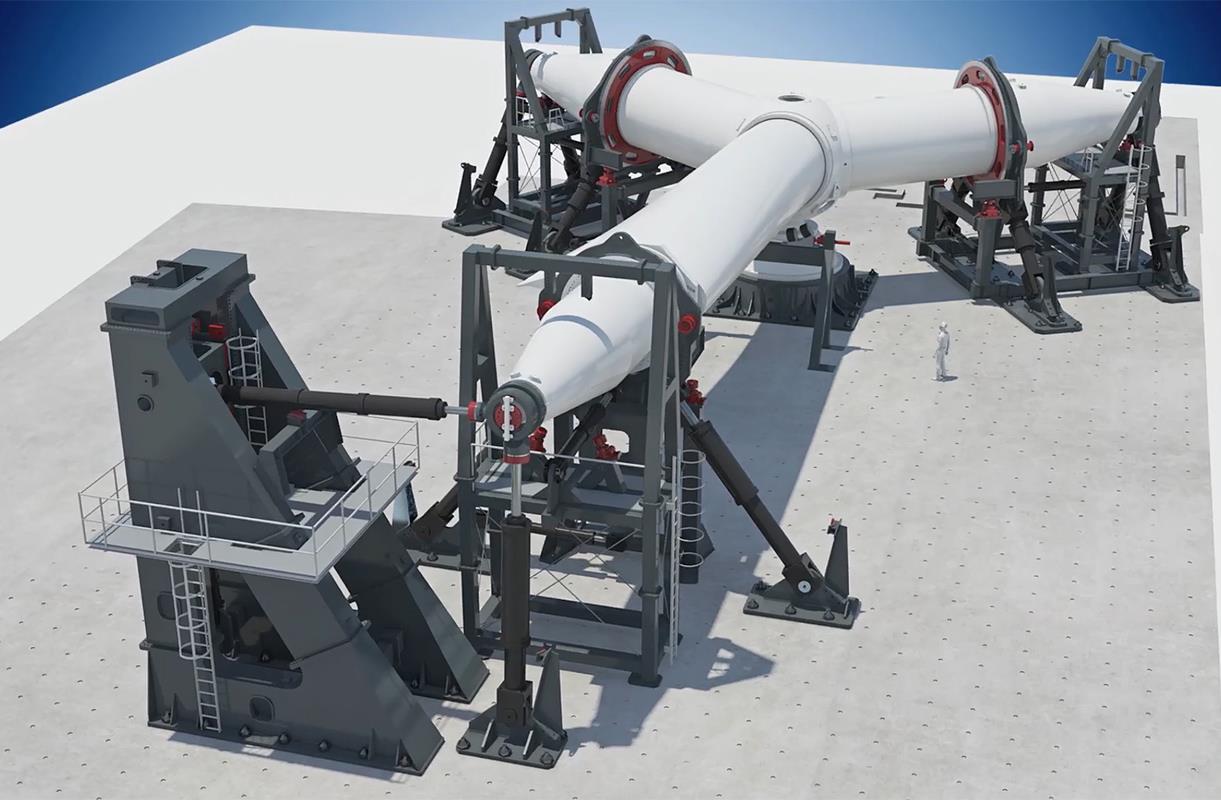 Image rendering of the wind turbine rotor test rig