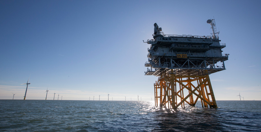 Offshore substation at West of Duddon Sands offshore wind farm