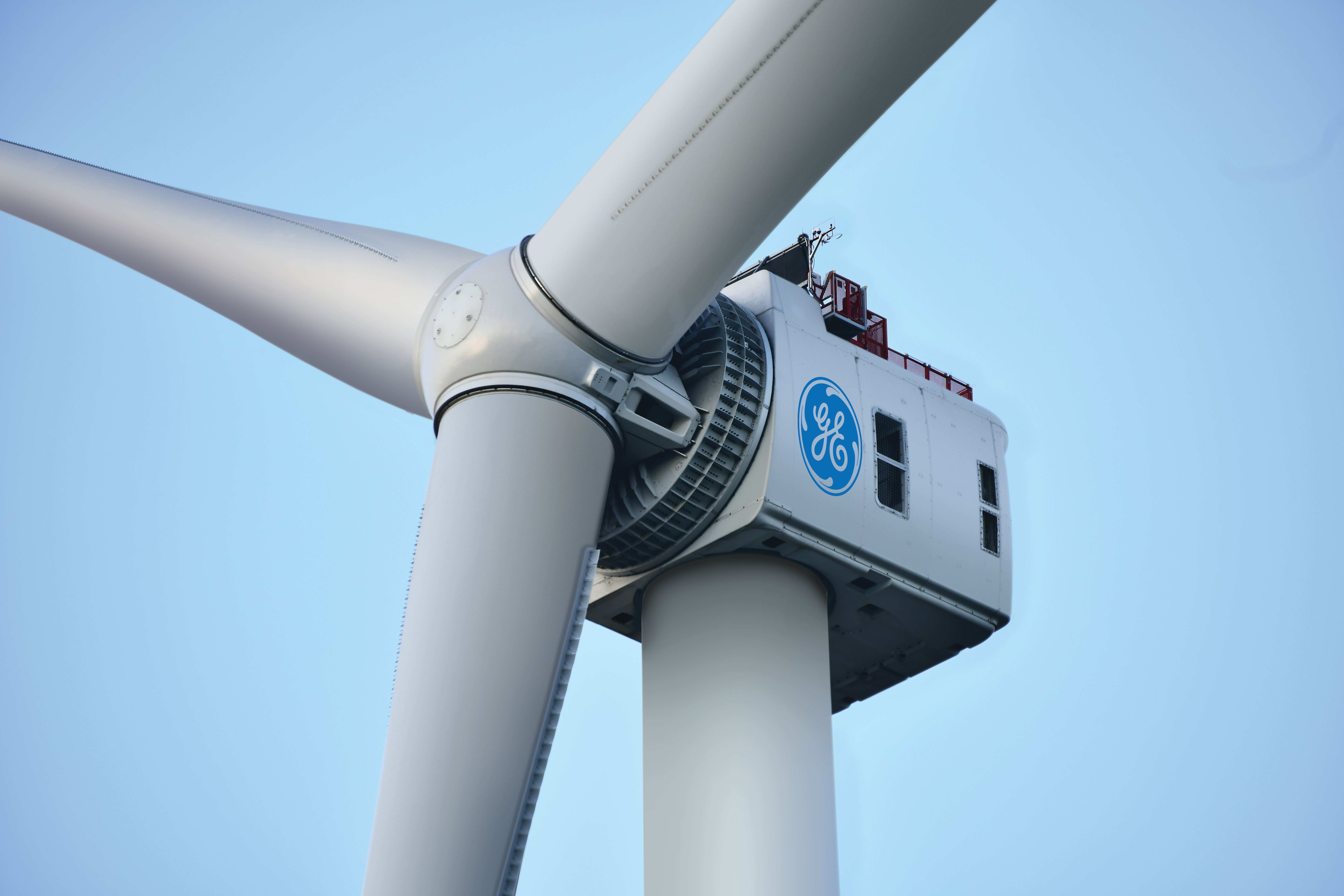 GE Haliade-X wind turbine, rotor in focus