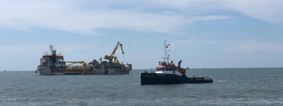Seacontractors' vessel Sea Charlie at sea during works at TPC Changhua Phase 1 offshore wind farm in Taiwan