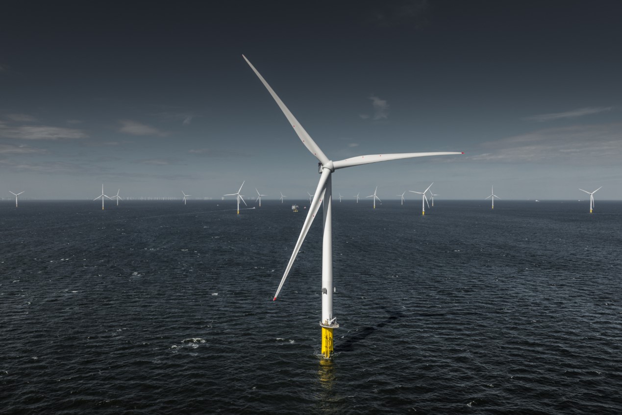 A photo of the Burbo Bank Extension offshore wind farm in the UK