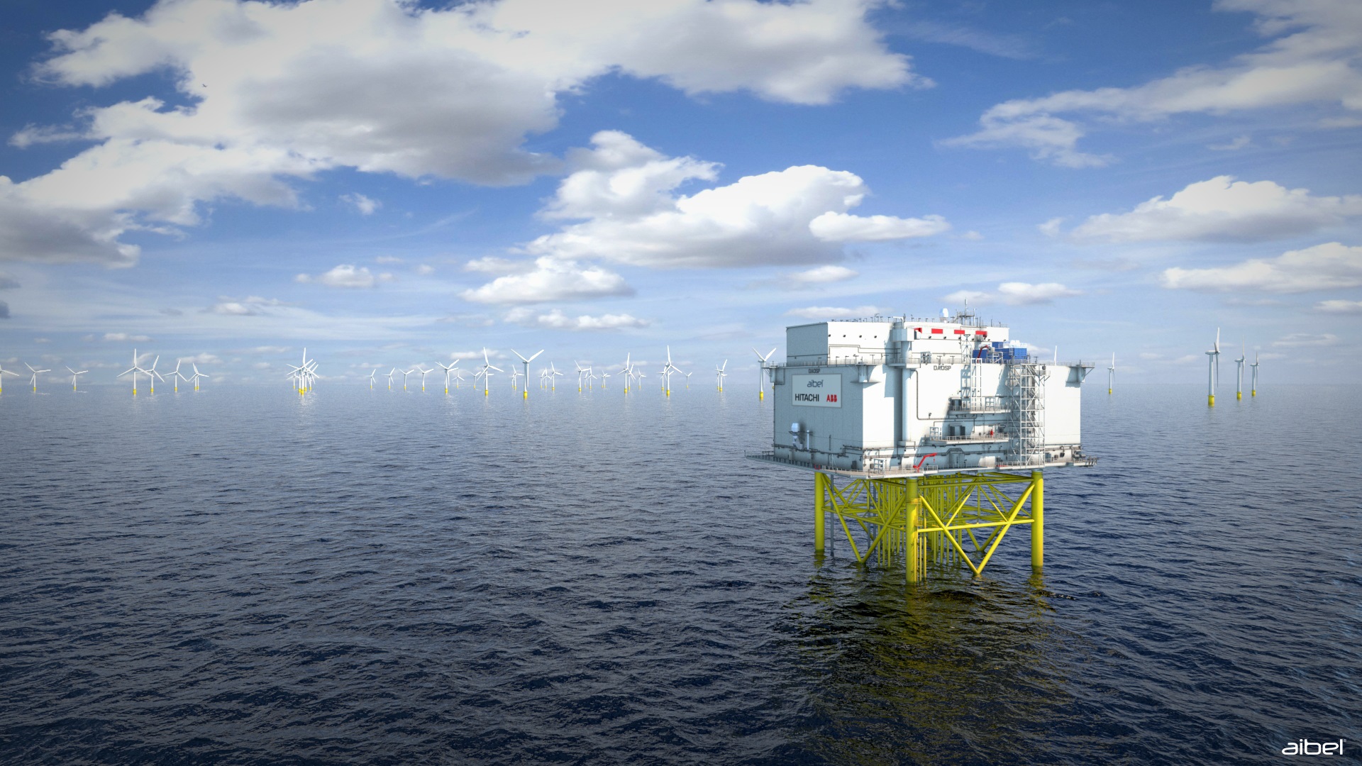 An image rendering converter platform at an offshore wind farm