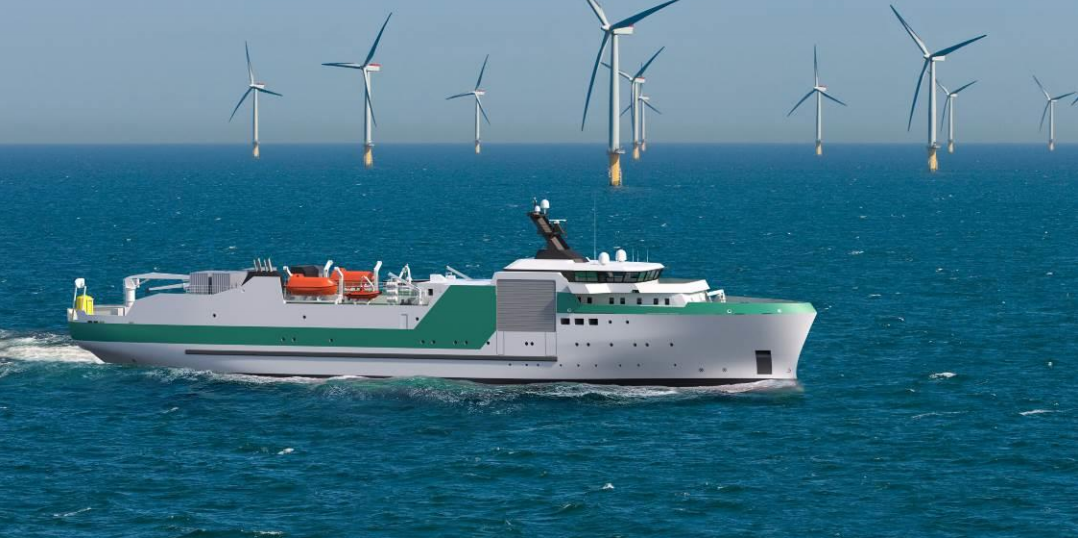 An image rendering Piriou's cable laying vessel