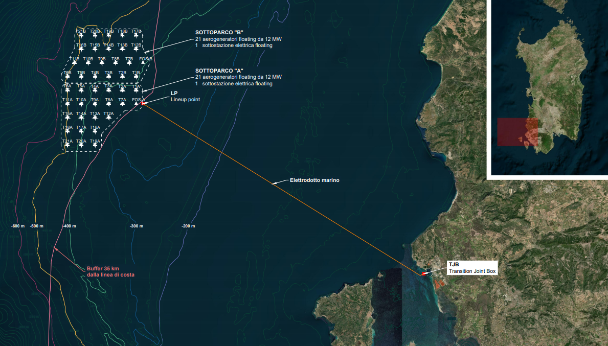 Plans Revealed for 42-Turbine Floating Wind Farm Offshore Sardinia
