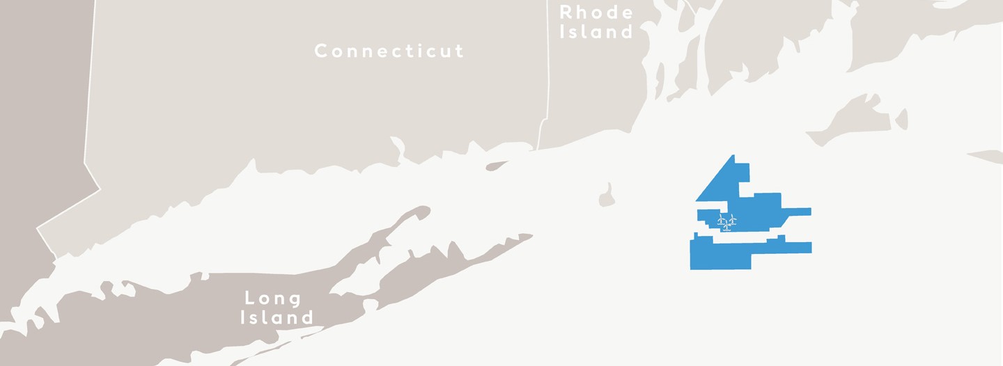 An image showing South Fork offshore wind project site location offshore Rhode Island