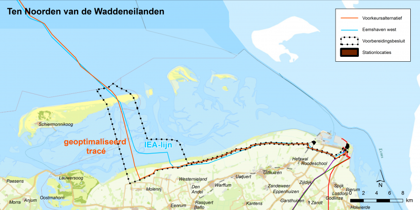 An image mapping TNW cable route alternatives