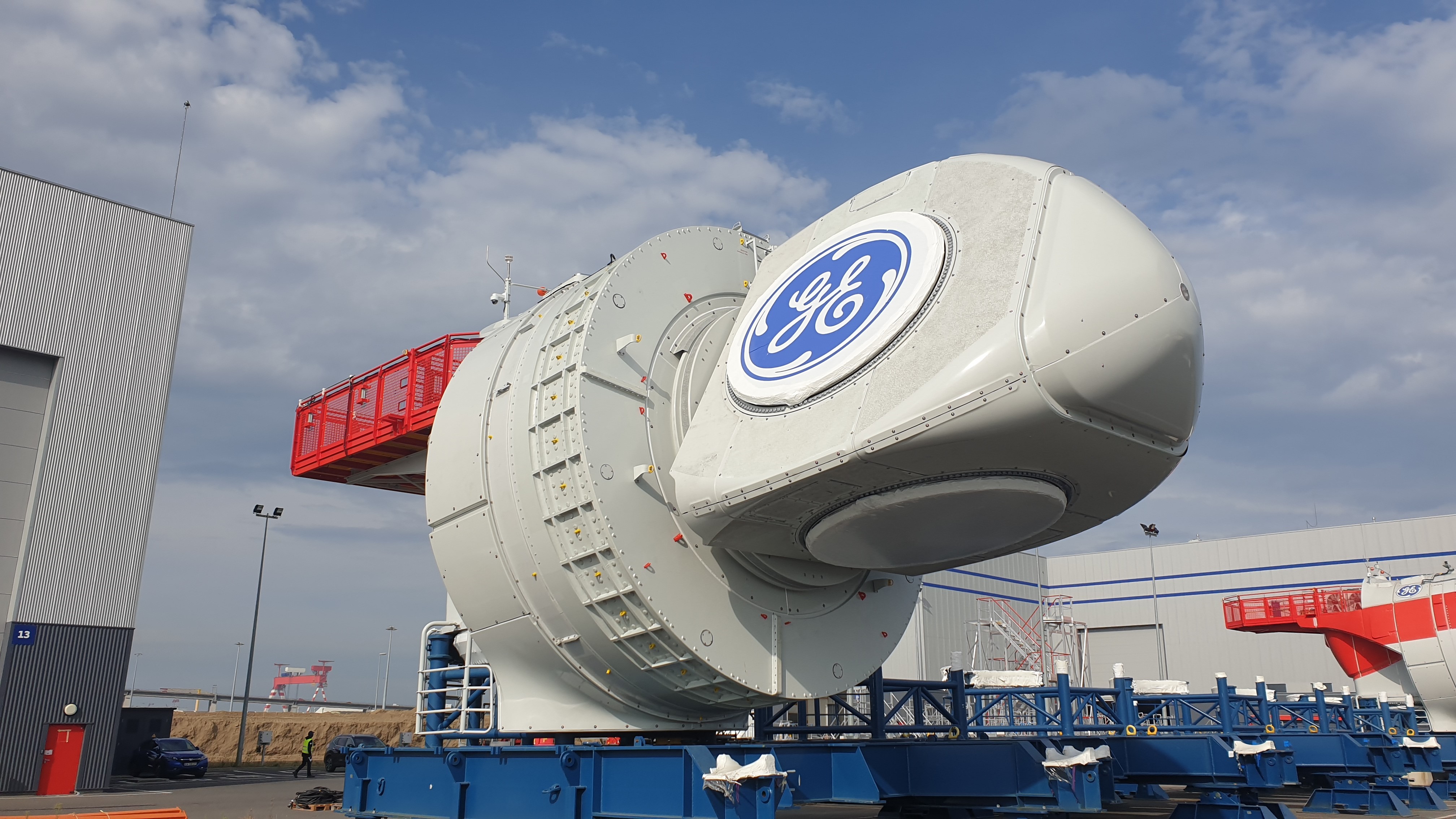 First Nacelle for the Saint-Nazaire offshore wind farm rolled out at GE's factory in France