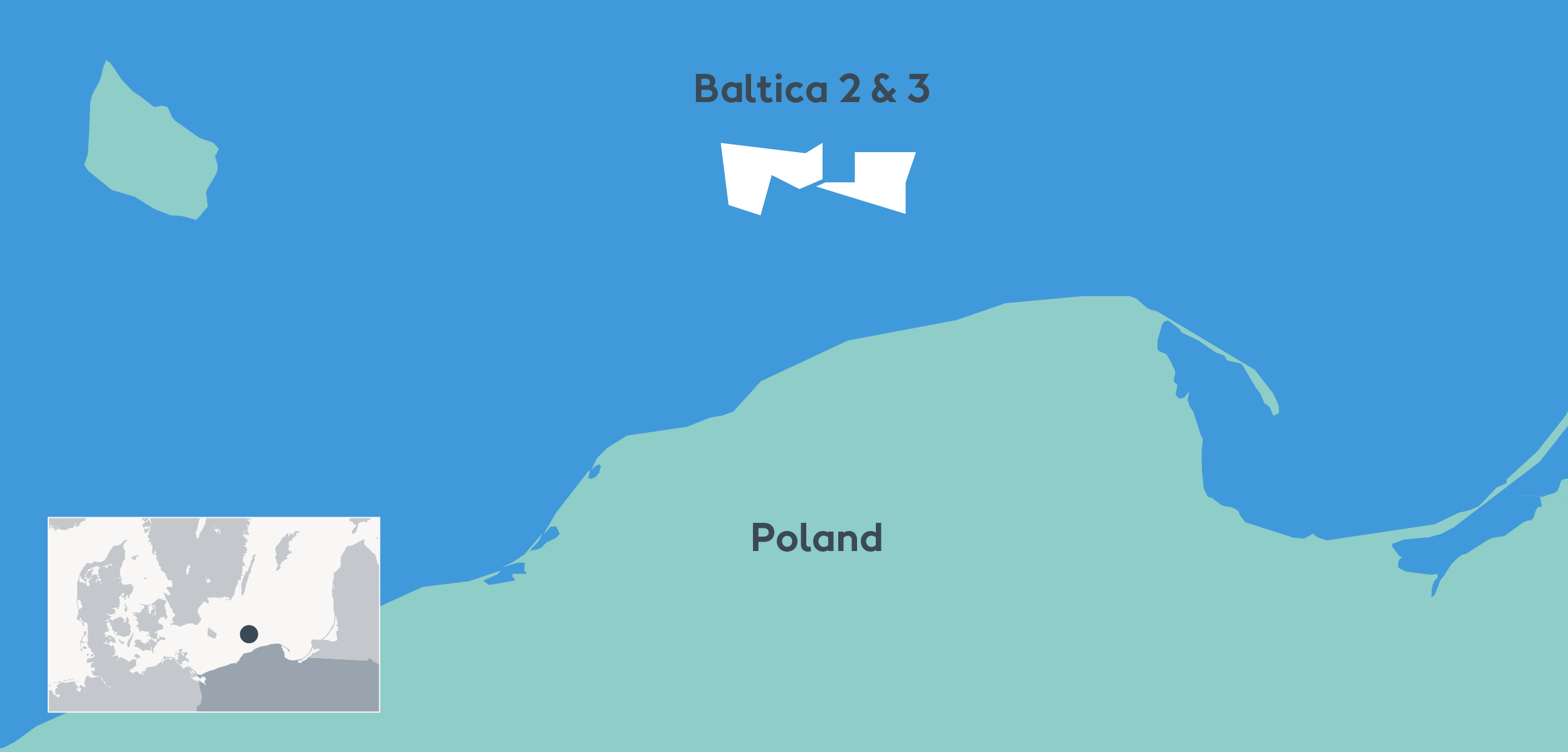 An image showing Baltica 2 & 3 projects' locations off Poland