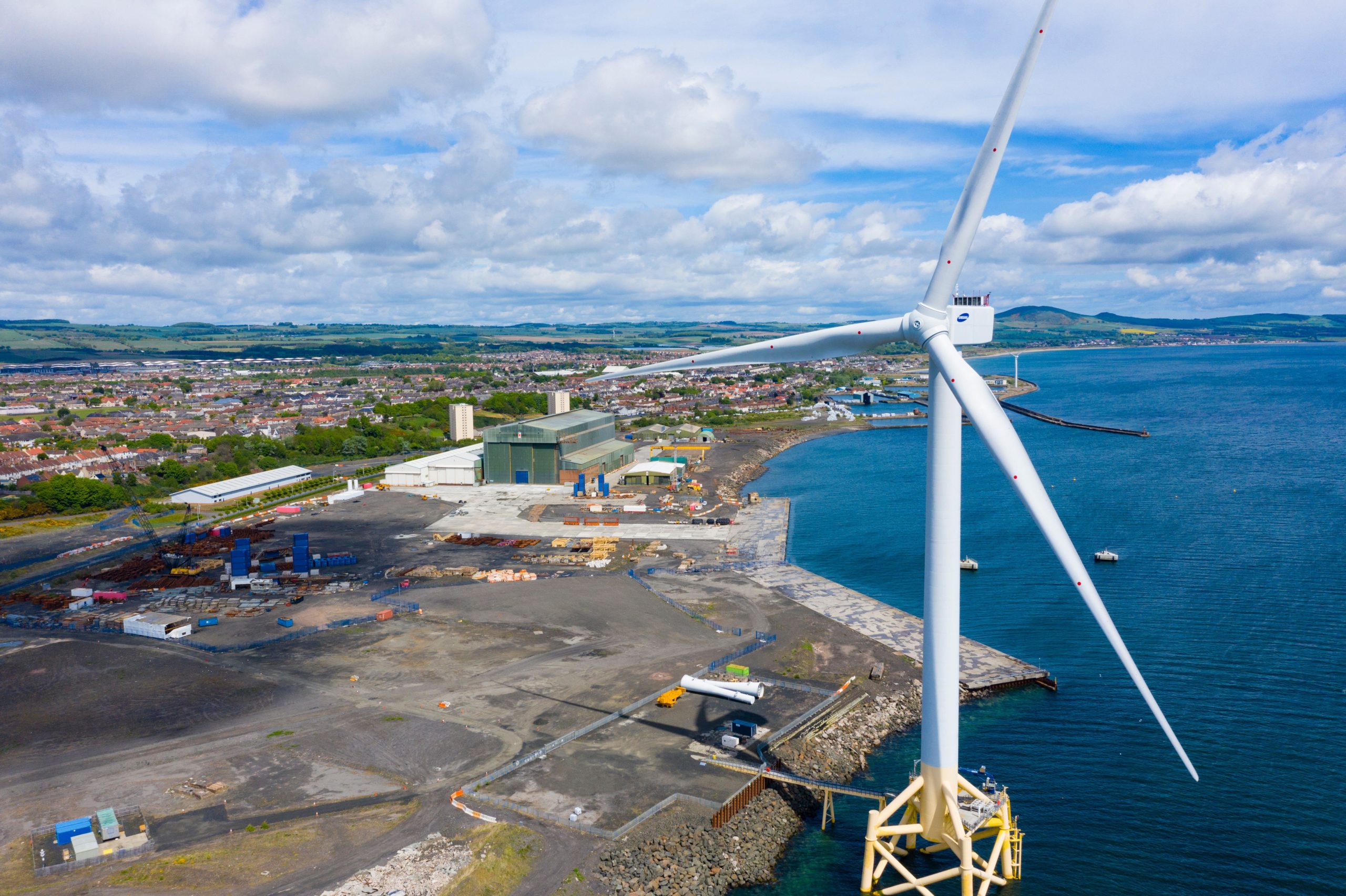 Aerial view of Burntisland Fabrications Ltd ( BiFab) yard at Methil in Fife, Scotland, UK
