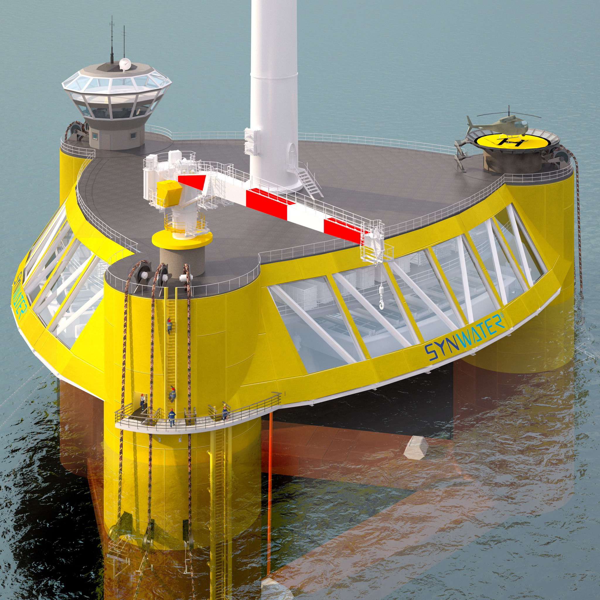 Floating WINDdesal (FWD) floating wind-desalination module for 30,000 m3 of water per day