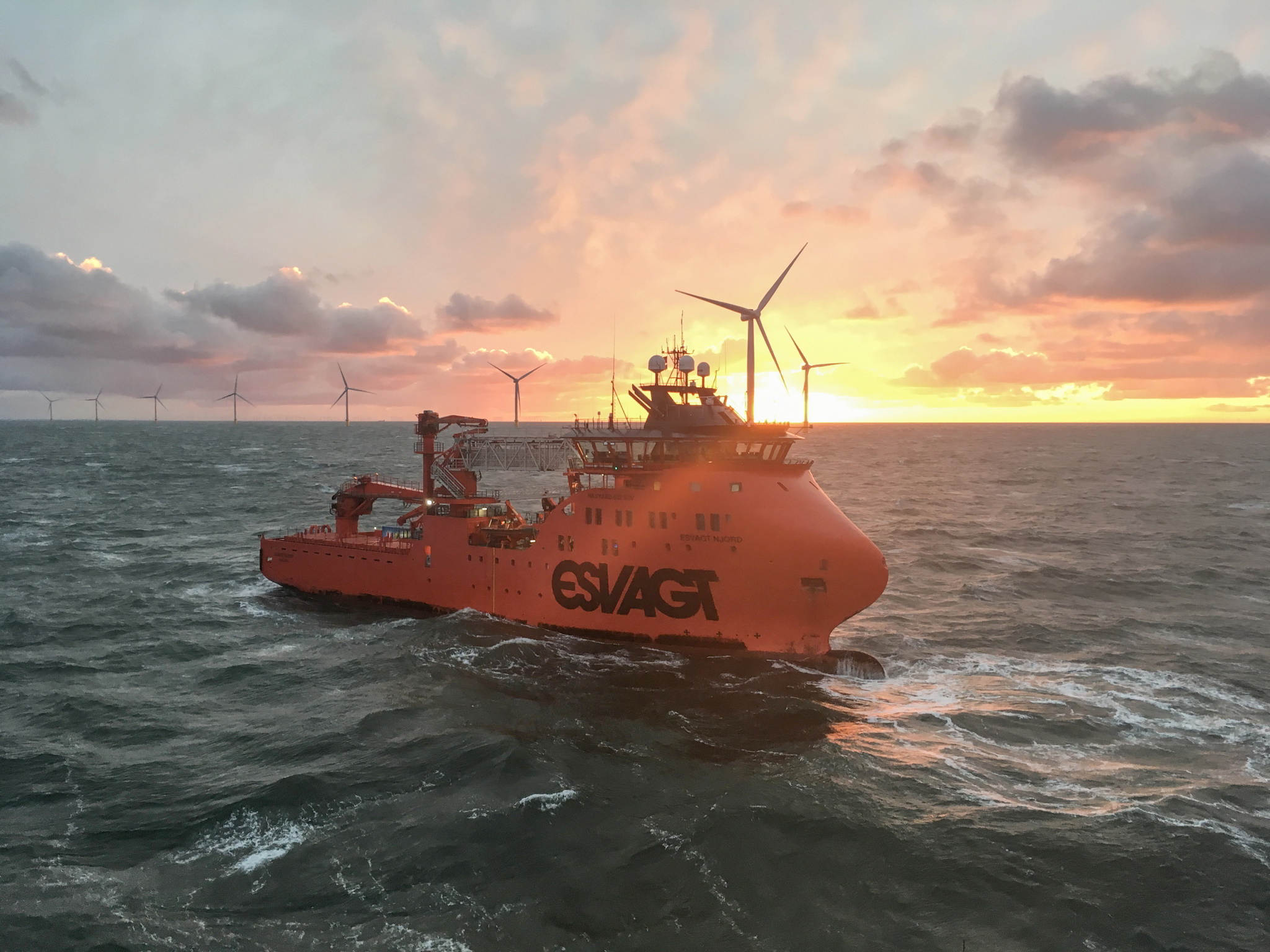 Esvagt Njord at the Dudgeon Offshore Wind Farm