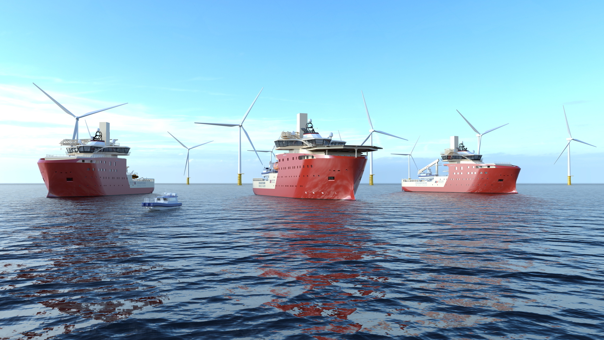 North Star Renewables’ SOVs at an offshore wind farm, artist impression