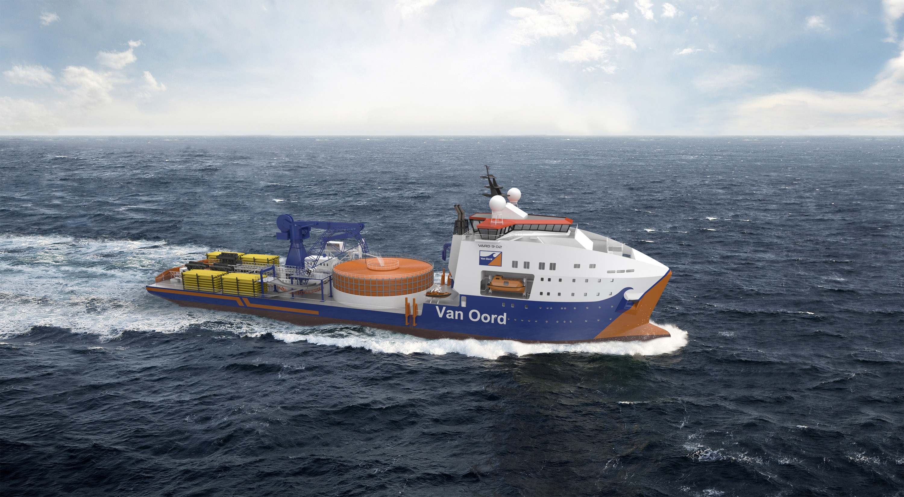 Red Rock Crane for Van Oord's New Cable Layer