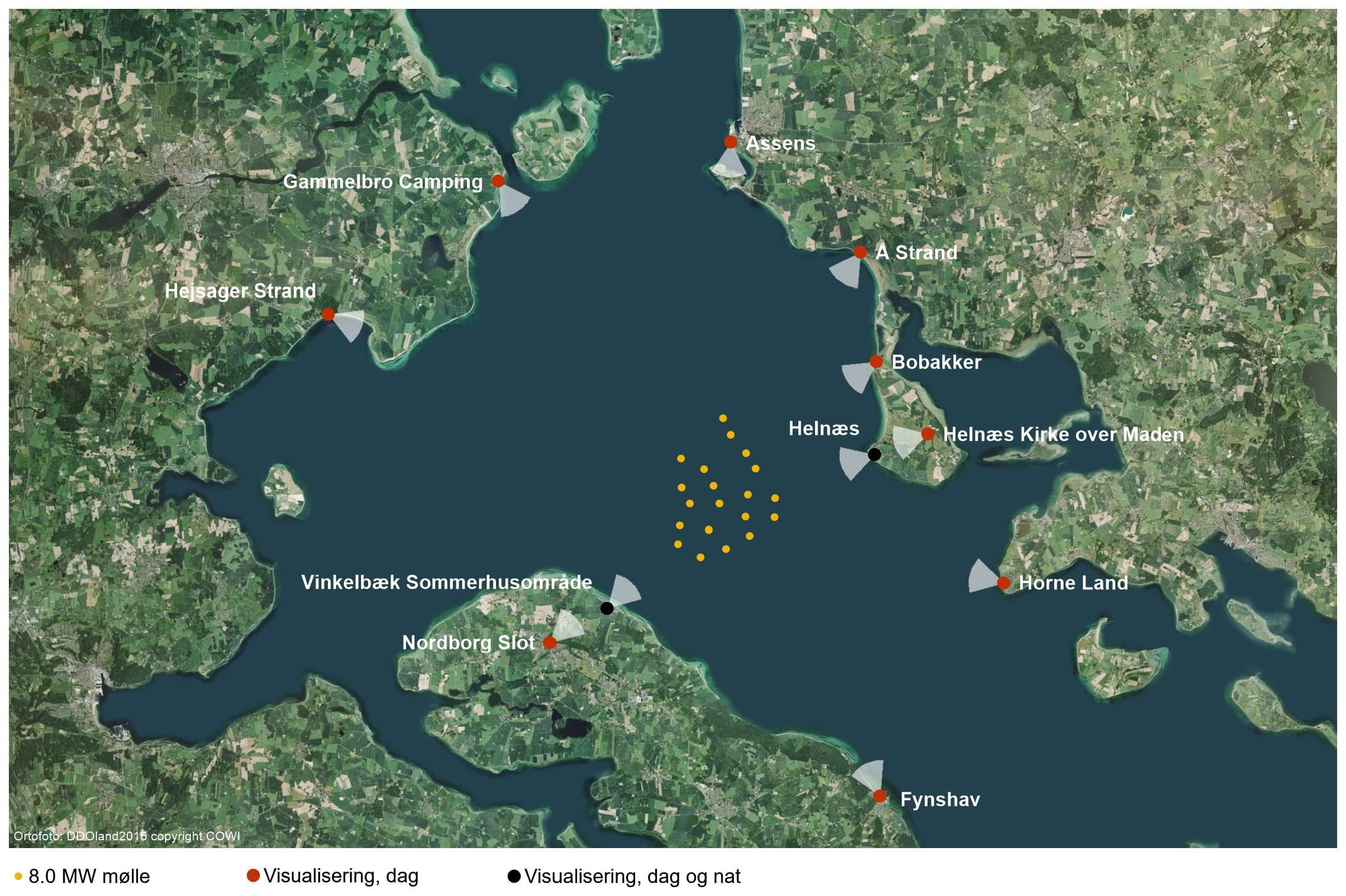 Lillebælt Syd visualisation on a map