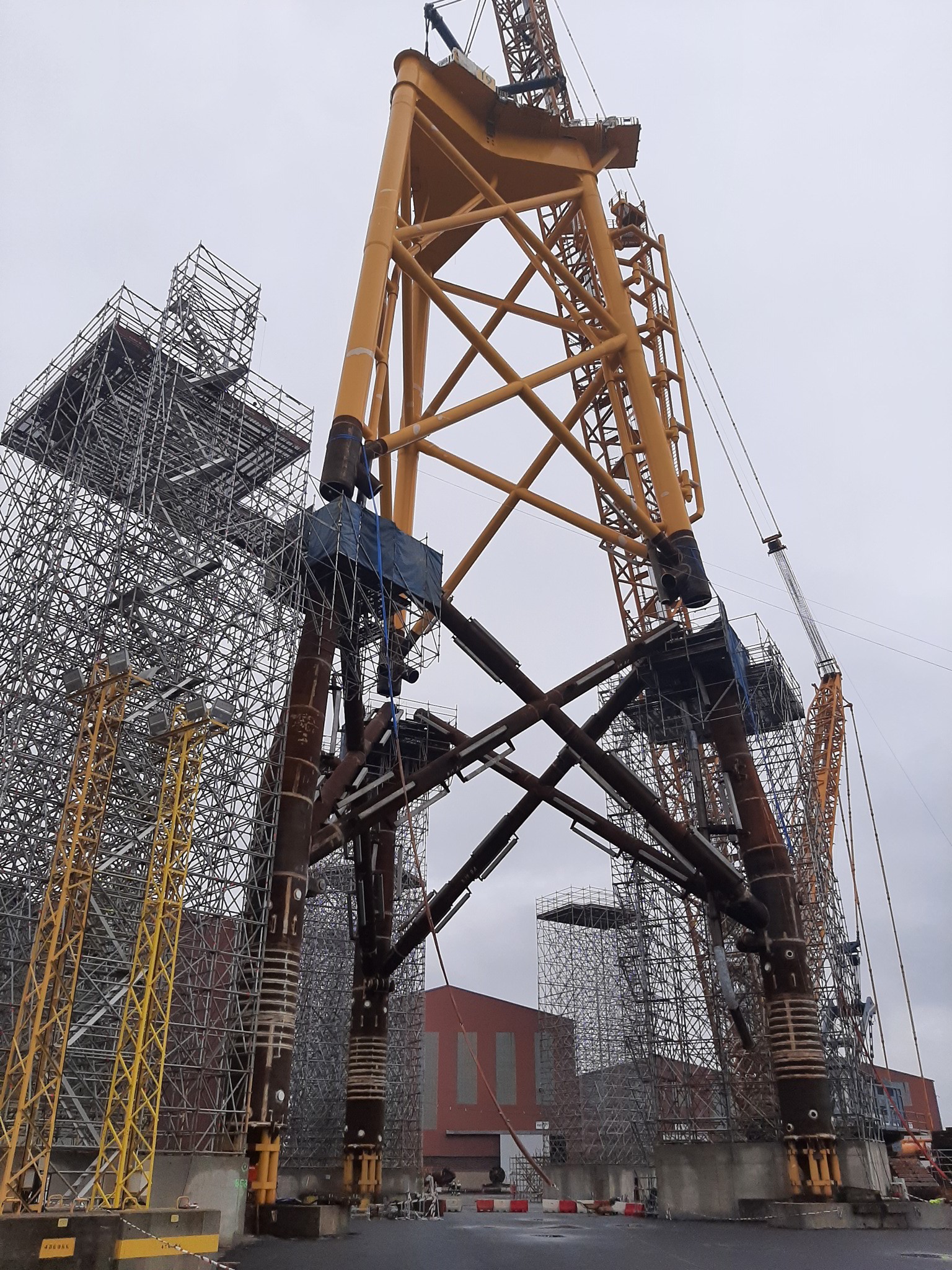 The first jacket foundation assembled at Navantia yard in Fene, Spain