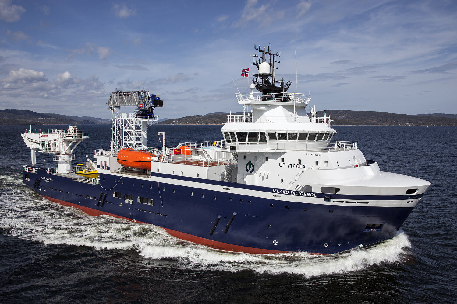 A photo of the Island Diligence vessel at sea