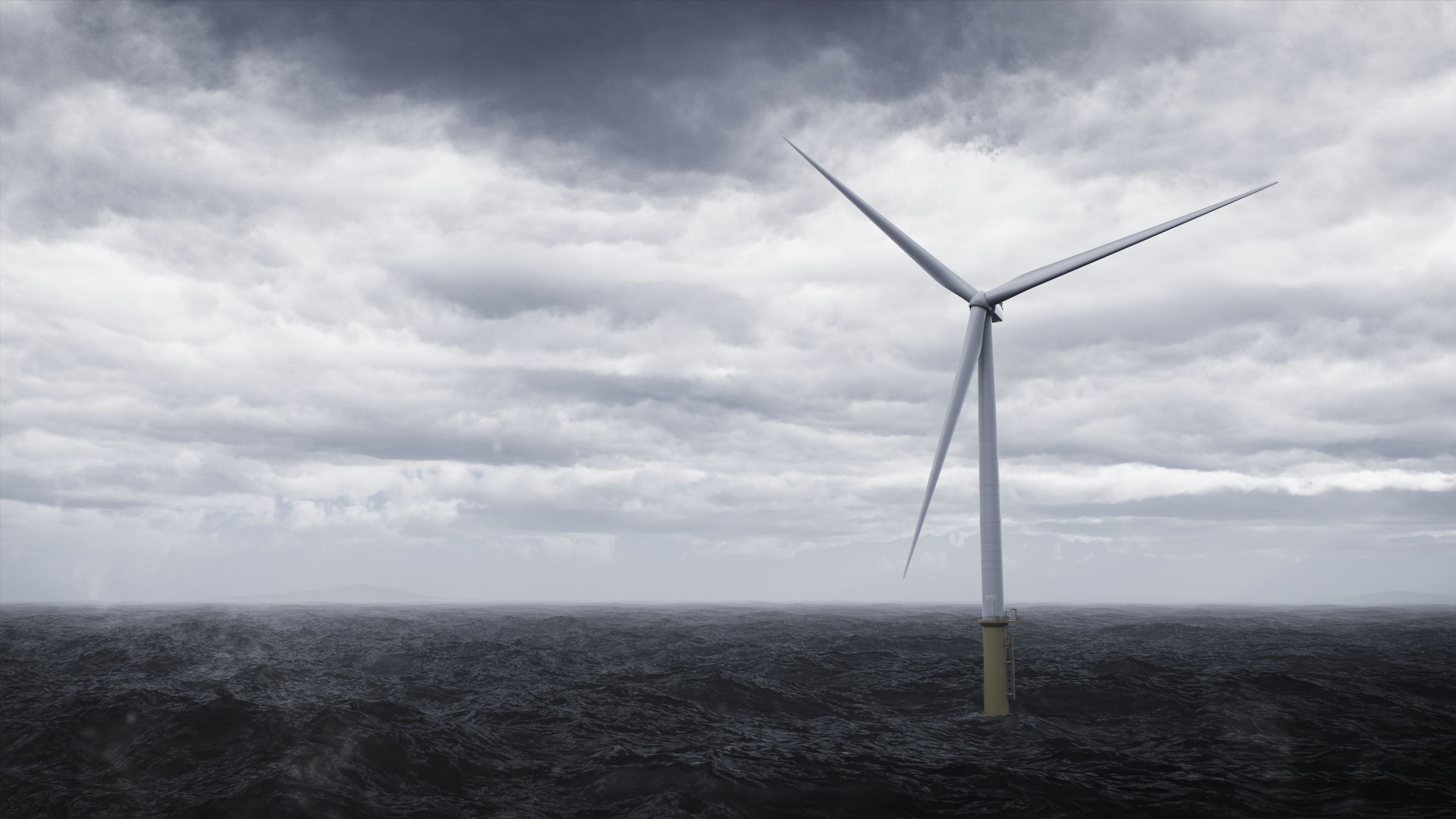 A photo of a Vestas offshore wind turbine at sea