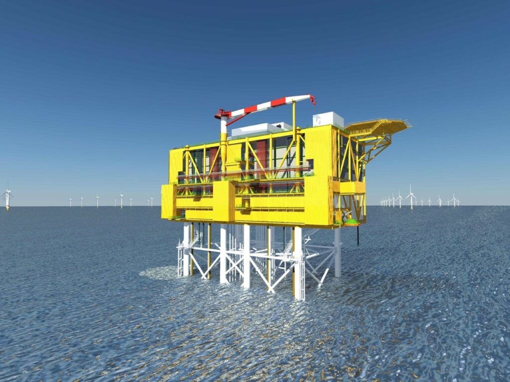 An image of the Sofia HVDC offshore converter platform