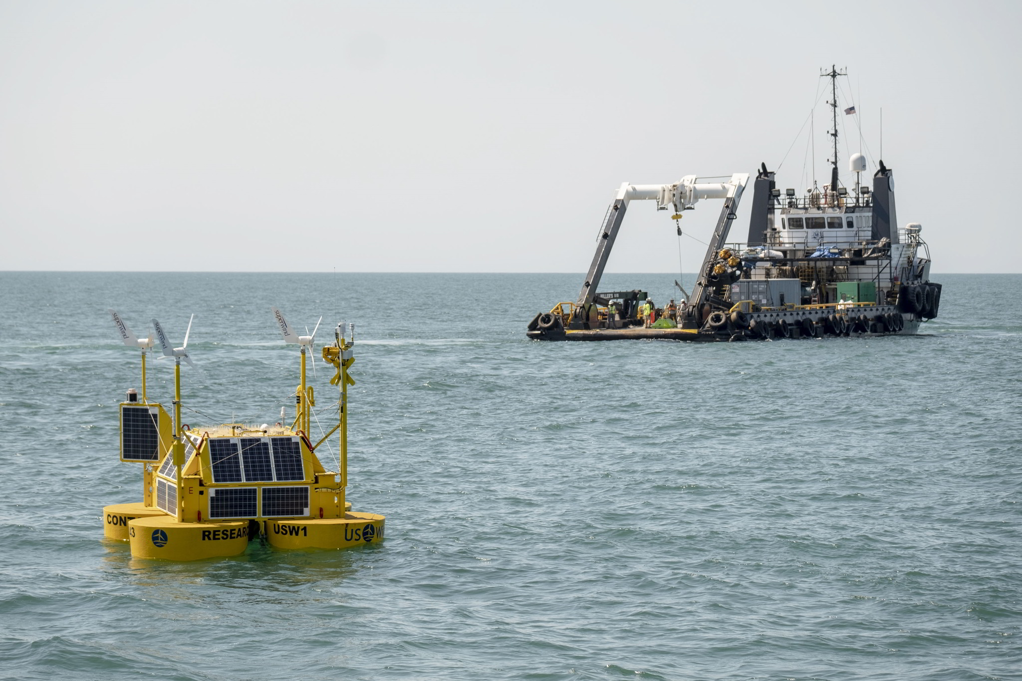 A photo of the LiDAR buoy deployed in waters off Ocean City