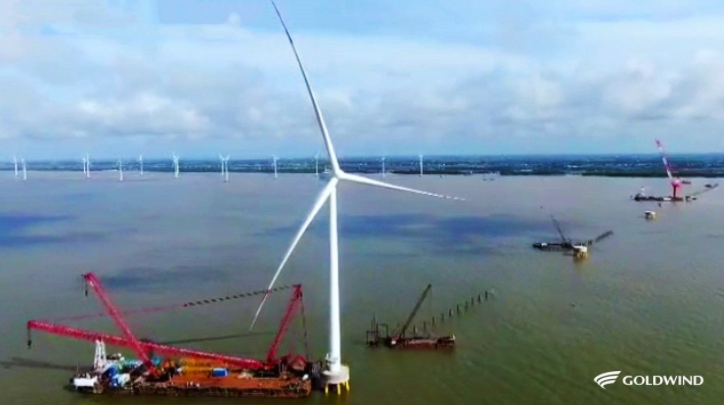 First Goldwind Offshore Wind Turbine Outside China Stands