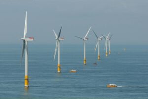 A photo of an offshore wind farm built by RWE