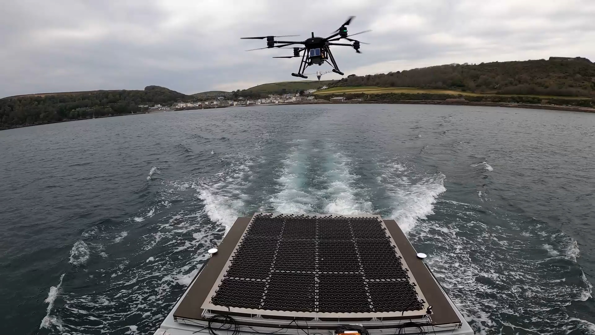 Drone launched from Thales’ Halcyon vessel as part of MIMRee trials