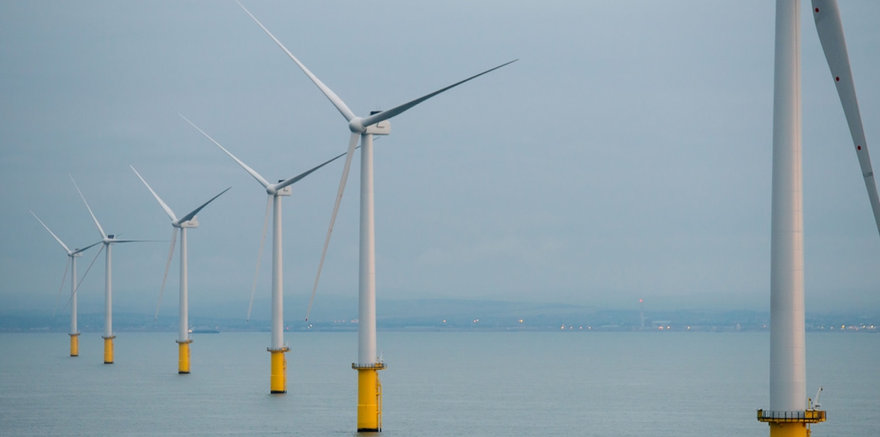 A photo of the existing Rampion offshore wind farm