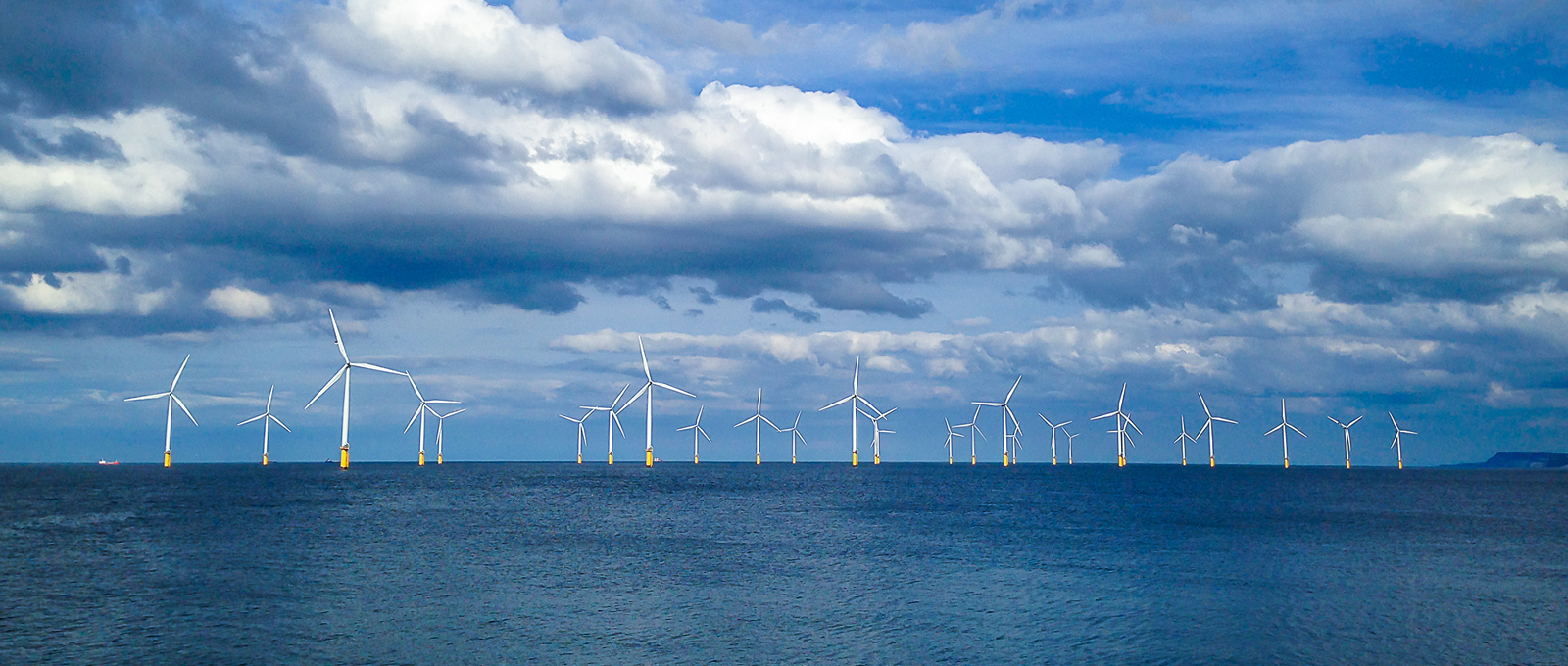 A photo of an offshore wind farm