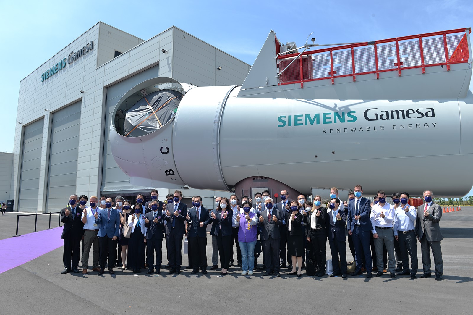 A photo of Siemens Gamesa nacelle assembly facility in Taiwan