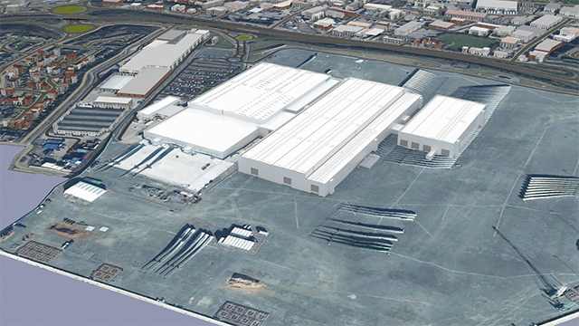 An image rendering Siemens Gamesa's new blade manufacturing site in Hull, UK