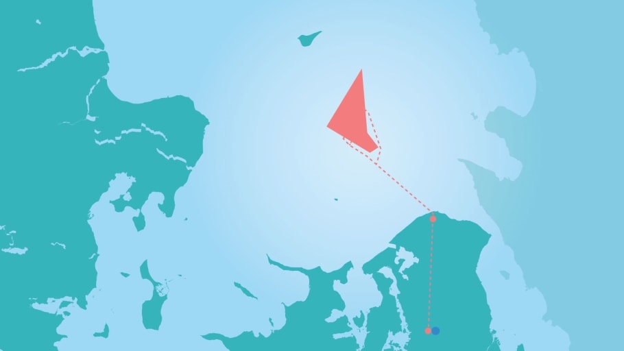 An image showing Hesselø offshore wind farm site location