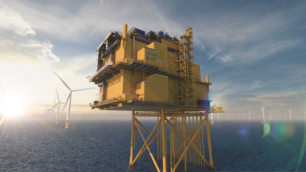An image rendering of the Sunrise Wind Offshore Converter Station