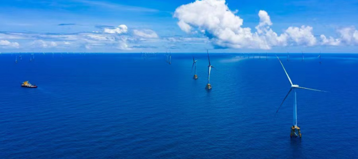 A photo of the Yangjiang Shapa Phase 2 offshore wind farm in China