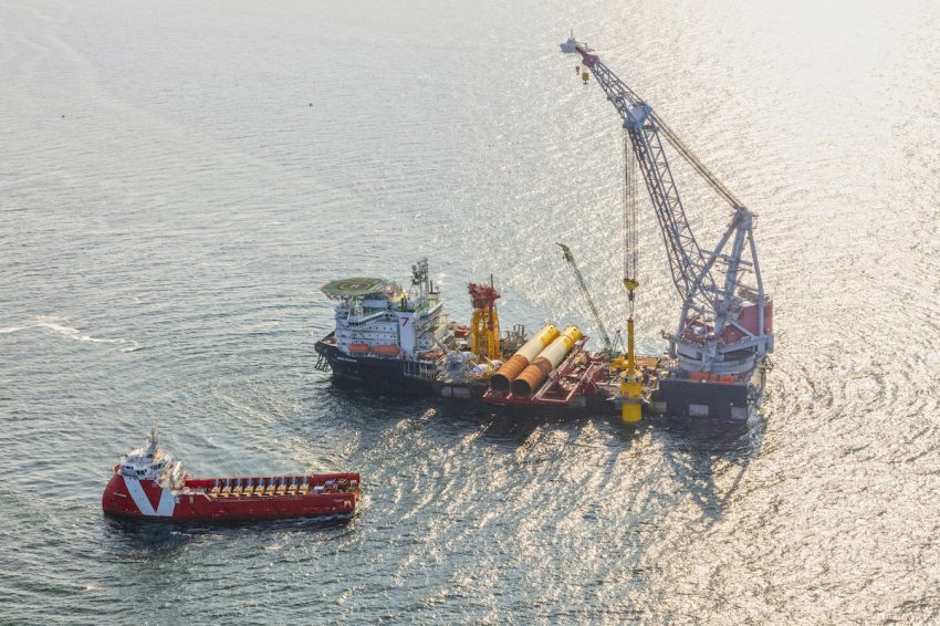 Seaway Strashnov installing monopile foundations at Hollandse Kust Zuid