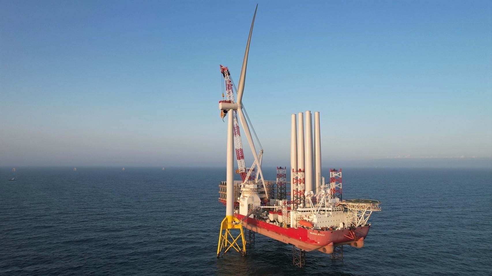 Seajacks Scylla Installing First Turbine at Greater Changhua 1 & 2a Offshore Wind Farm